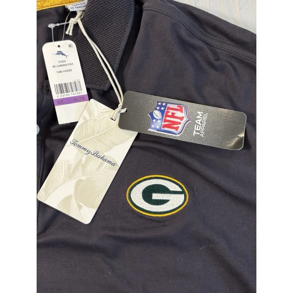 Tommy Bahama Greenbay Packers NFL Polo Shirt Men's Xxl Black
